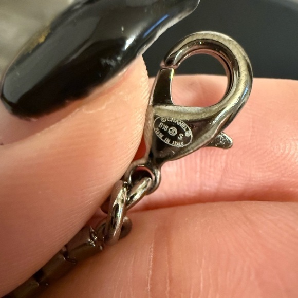 CHANEL Statement Black Crystal "CHANEL" Crystal Chain Necklace - Picture 6 of 9